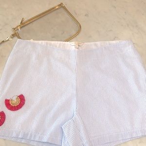 SOLD! Seersucker Shorts in Blue and White